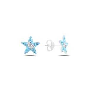 E95276-Star-Crystal-Stud-Earrings-925-Silver