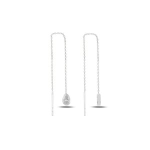 E95465-Teardrop-CZ-Threader-Earrings-925-Silver-Cubic-Zirconia-1