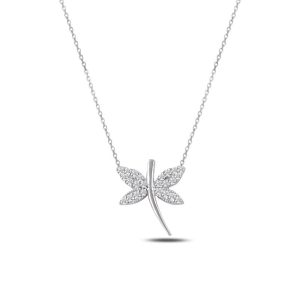 N87992-Dragonfly-CZ-Necklace-925-Silver-Cubic-Zirconia