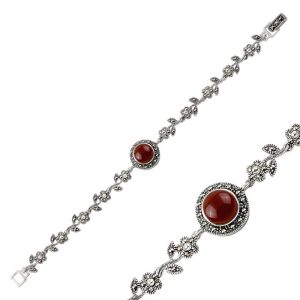925-silver-marcasite-circle-red-agate-bracelet-high-quality-silver-jewelry-in-uae-dubai