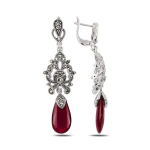 925-silver-natural-marcasite-red-agate-dangle-earrings-high-quality-jewelry-in-uae-dubai